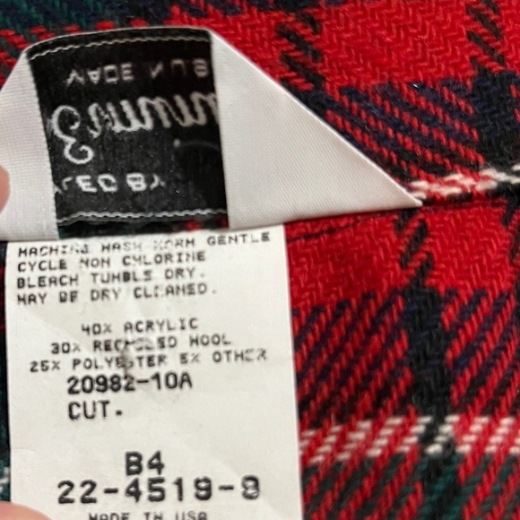 Vintage Styled by Erminia Women’s Red Multi Check Plaid Cardigan Blazer Sz-XXXL - Picture 6 of 7